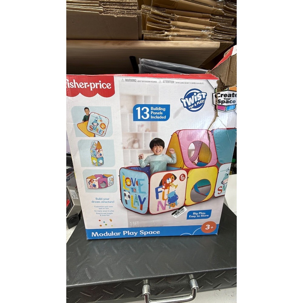 Fisher Price Modular Play Space Twist Pop & Play 13 Building Panels Tent Fort - Picture 2 of 5